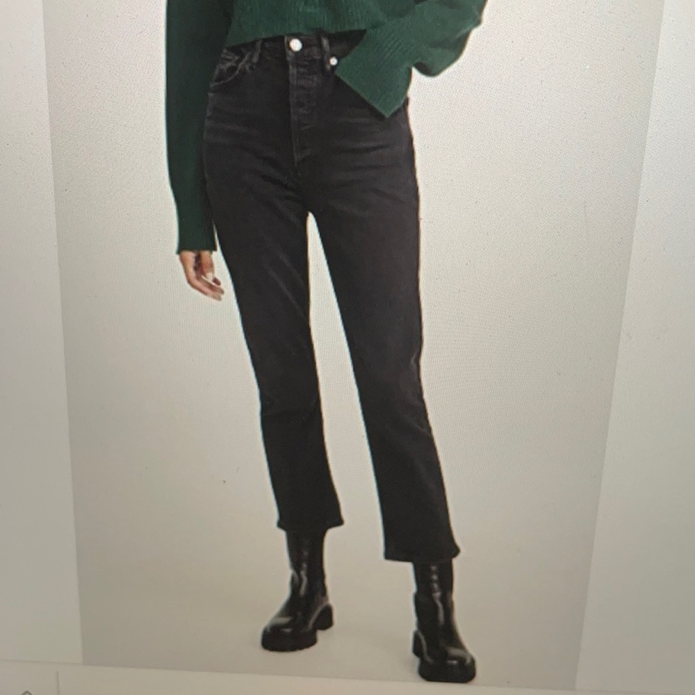 AGOLDE Riley Jeans in Black (Size 28)